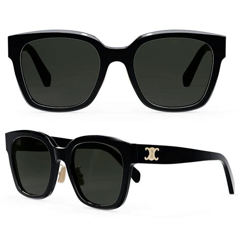 Triomphe square sunglasses in black 